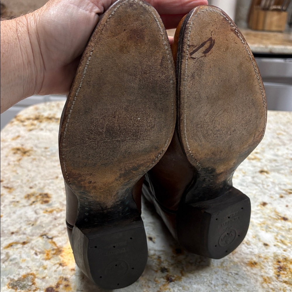Tony Lama Men’s 9 Brown Oil Tanned Leather Cowboy Boots Vintage Western - Picture 7 of 7